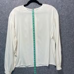 Liz Claiborne  Chemise Vintage 90s Blouse Women's 12 Ivory Button Back Minimalist Photo 4