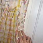 For Love & Lemons Yellow Pink and White Rue Midi Dress Photo 10