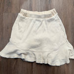 FP Beach Free People Skirt XS Ruffle Hem Textured Knit Mini Cream Photo 0