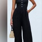 Madewell Black Sleeveless Wide-Leg Jumpsuit in 100% Linen, size 12 Photo 0