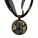 Handmade Skeleton Mermaid Gothic Ribbon Necklace ā Photo 0