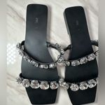 ZARA EMBELLISHED FLAT LEATHER SANDALS Photo 6