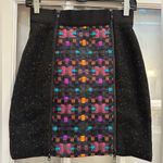 Milly  Black Exposed Zippers Mini Skirt Southwestern Chic Contemporary Size 0 XS Photo 9