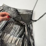 AllSaints Aisha Leather Fringe metallic mini Skirt Size 4 Silver Photo 3