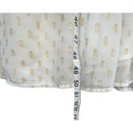 Lulus Shining Sight Midi Dress S White Metallic Gold Dotted One Shoulder Tiered Photo 11