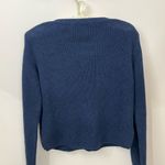 Luisa Lorenzi Navy Blue Cotton Cropped Button Front Cardigan S/ M Photo 1