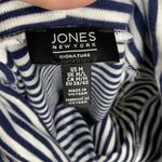 Jones New York Jones of New York Black & White Striped Knit Tie Cowl Neck Drop Shoulder Top M Photo 11