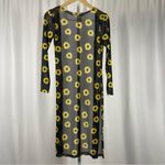 NYC Small Sheer Sunflower Mesh Kimono Beach Coverup Boho Summer Longline Black Photo 1