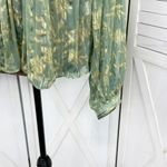 Rag and Bone  Sachi Pleated Floral Print Sheer Blouse Sage Green Small Photo 9