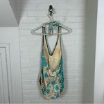 Vintage Turquoise Brown Western Floral One Piece Swimsuit Size 10 Blue Photo 3