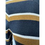 Sanctuary  Mock Neck Stripe Rib Knit Midi Dress Black Brown White Size M NWT Photo 2