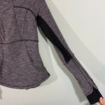 Lululemon Women's Heathered Black Herringbone Baselayer Half Zip Pullover Size 4 Photo 5