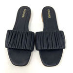 Kaanas  Pekan Ruched Black Leather Slides‎ Slip On Sandals Shoes Women’s Size 6 Photo 4