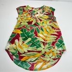 Jams World  Shirt Top Womens XS Hawaiian Kaimana Red Floral Beachy Tropical Light Photo 0