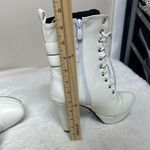 Stylish White Platform Ankle Boots Size 8 Photo 8