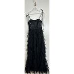 Mac Duggal Sequin Bustier Tier Tulle Gown in Black Size US 6 Photo 5