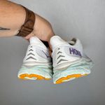 Hoka  Clifton 8 Women's Running Shoes White‎ Purple Athletic Sneakers Size 8B Photo 2