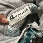 No Boundaries  small Sherpa Women’s Blue Teal White Coat Jacket Hooded Pockets Photo 3