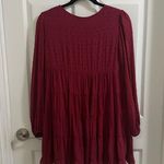 Urban Outfitters Textured Long Sleeve Frocked Mini Boho Dress Women’s Sz XS red Photo 5