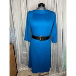 dress stretch knit boat neck blue Size M Photo 1