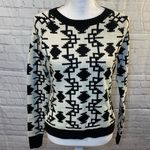 Vera Wang PRINCESS Crewneck Sweater Black & White-Small Photo 0