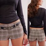 Free People Micro Shorts Plaid Trouser Shorts Summer Boho Medium Photo 1