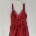 Kleinfeld Cold Shoulder Long Bridesmaid Gown Dress in Cranberry Size 12 Red Photo 5