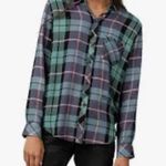 Rails  Hunter Plaid Button Up Long Sleeve Shirt Teal Navy Blue Pink Small Photo 0