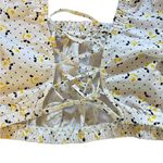 ZARA  Crop Top Floral Print Balloon Sleeve White Yellow Womens Size Small Photo 9