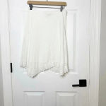 RALPH LAUREN White Eyelet Asymmetrical Hem Handkerchief Hem Size 4Petite Preppy Photo 1