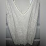 Frenchi Ivory Beaded Embroidered Floral Tank Top Photo 2