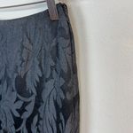 Max Mara  Pants 6 Womens Black Gray Leaf‎ Virgin Wool Silk Blend Straight Leg Photo 2