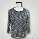 Design History  women wool blend short cropped sweater with pockets Blue Size M Photo 3