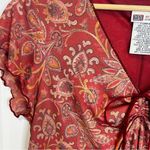 Faded Glory VTG Y2K  Babydoll Paisley Floral Dress Mesh Overlay Size XL 16-18 Photo 4