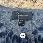 AQUA  100% Cashmere Gray Leopard Cheetah 3/4 Sleeve Fitted‎ Cardigan Womens XS Photo 2
