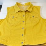 Tribal Jeans Yellow Sleeveless Denim Vest Button Up Women’s Size XL Photo 1