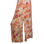 Free People  60s Inspired Carmen Flared Off Shoulder‎ Gold Floral Jumpsuit S Boho Photo 3