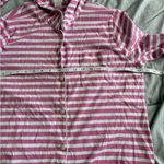 J.Crew Long-Sleeve Knit Pajama Set Women's Size L Pink White Striped Cozy Photo 7