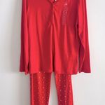 Charter Club  Women's Long Sleeve Soft Knit Pajama Set,Candy Red Diamond M-NWT Photo 5