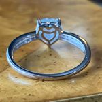 Genuine Aquamarine Sterling Silver Heart Ring Size 9.75 Photo 4