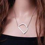 Silver Initial Pendant Necklace Letters A Photo 0