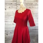 Lulus NWT Tip the Scallops Red Scalloped Skater Dress size large Photo 4