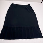 Misook  Pencil Pleated Ruffle Skirt Womens Size Medium‎ Black Pull On Stretch Photo 0