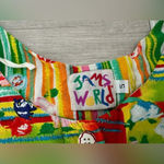 Jams World  Colorful Floral Patchwork Button Front Scoop Neck Short Dress Size 5 Photo 5