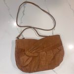 Vintage 70s 80s Genuine Suede Leather Brown Purse Tucked Bow Photo 3