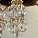 Avon Gold tone clear lucite beaded multi strand clip on drop earrings Photo 4