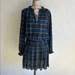 Current Air  Plaid Blouson Sleeve Pleated Mini Length Dress Size Medium Photo 5