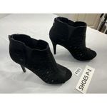 Womans Candies Booties 8.5 M Black Vented Back Zip Peeptoe Stilettos Heel Photo 1