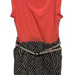 I Heart Ronson  peach sleeveless dress with black white skirt size medium Photo 0