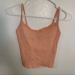 Forever 21 Basic Ruffled Cami Tank Top Peach Orange Ribbed Photo 1